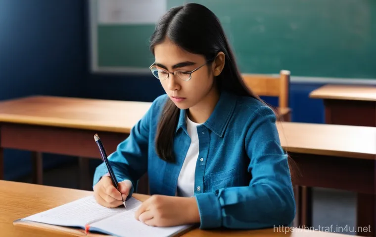 교통직 필기시험 대비 시간 관리법 - **Prompt:** "A diligent male student, approximately 18 years old, focused deeply on his studies at a...