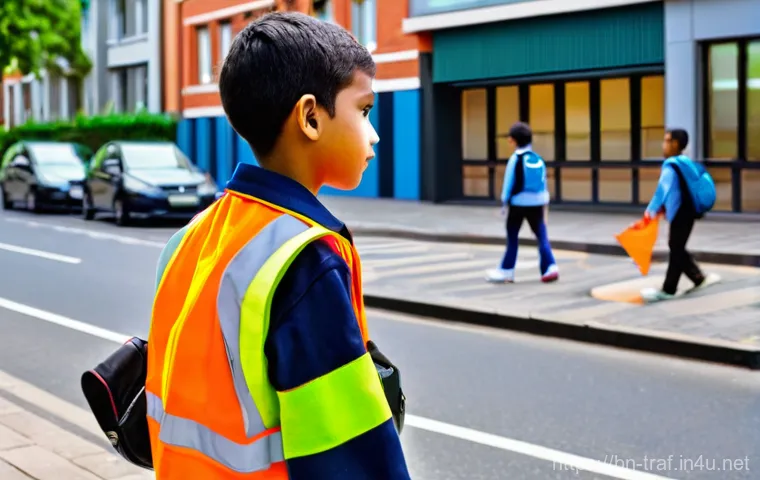교통직 실무에서의 성공 사례 - **Prompt 1: Community Safety Patrol**
    "A vibrant, sunny urban street scene depicting a group of ...