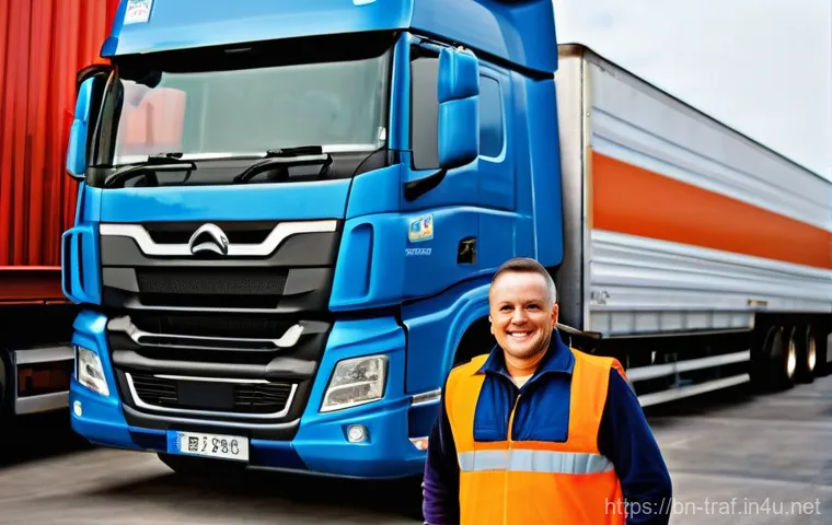 교통업계 자격증 필요성 - **Prompt 1: The Certified Professional Heavy Vehicle Driver**
    "A confident, professional male he...
